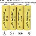 12 Packs 1.2V AA Ni-Cd 900mAh Rechargable Batteries for Solar String Lights, Garden Yard Lawn Landscape Lighting