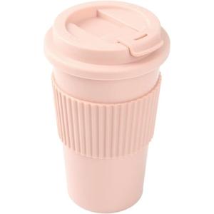 18oz Plastic Coffee Tumbler in a cheerful pink