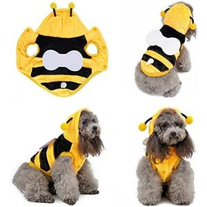 Yoption Dog Cat Bee Costumes, Pet Halloween Christmas Cosplay Dress Hoodie Funny Outfits Clothes for Puppy Dogs Kitten (M)