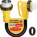 RV 50 Amp Twist Lock Plug Male to 50 Amp Locking 90 Degree Female RV Adapter for 50 Amp RV Extension Cord, 50 Amp Dogbone RV Connector for Pressure Relief, ETL Listed