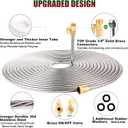 Metal Garden Hose 75 ft Water Hose 304 Stainless Flexible Lightweight Outdoor Yard Strong Durable Heavy Duty Hose Pipe with 10-Way Nozzle Solid 3/4" Brass Connectors No Kink Leakproof Outside