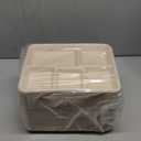 WELLIFE 100% Compostable 5 Compartment Paper Plates, 125 Pack Small Heavy Duty Disposable School Lunch Trays, 10.25 * 8.25 Inch Eco-Friendly Bagasse Plates for Boys, Girls and Youth (BPA Free) (Natural)