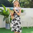 Kids4ever Girls Spaghetti Strap Dress 6-12Y Kids Sleeveless Cami Dresses Summer Beach Smocked Tiered Sundress with Pockets (White)