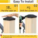 Goovilla 6x6 Post Caps Black(Actual 5.5" x 5.5"), 8 Pack Fence Post Caps with 16 Screws and Easy Installation, Sturdy Waterproof Plastic Deck Post Caps with Frosted Finishing Touch, Protect Wood Post