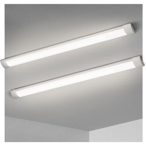 KILIPOL 4FT LED Batten Light, Ceiling Surface Mounted Slim LED Tube Lights, 40W 4000K Neutral White for Office, Shop, Garage, Home, 2 Packs