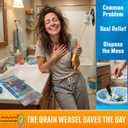 FlexiSnake Drain Weasel Sink Snake Hair Clog Remover Tool, Pipe, Bathroom, Bathtub Cleaner, 18-inch, Made in the USA, 5 Wands and Removable Handle