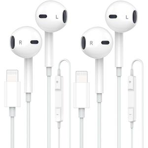 Apple Earbuds, iPhone Wired with Lightning Connector [Apple MFi Certified] Wired Earphones with Microphone Volume Control Music and Calling Headphones for iPhone 14/13/12/11/SE/X/XR/XS/8/7-2 Pack