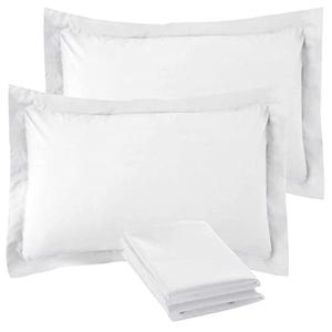 8 Pack 100% Brushed Microfiber Pillow Protector Shams (White, Standard)