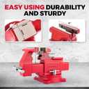 8" Heavy-Duty Bench Vise Ductile Iron Bench Vise with Strong 9900lbs Clamping Force 360 Swivel Bench Vice with Anvil, Red