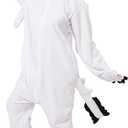 dressfan Animal Dragon Onesie Costume Halloween Cosplay Costume Christmas Pajamas for Unisex Adults Teens Black&White M