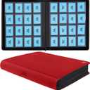 Top Loader Binder, Holds 640 Top Loaders,16 Pocket Top Loader Binders for 3" x 4" Rigid Cards,Top Loader Card Binder for Hard Plastic Top Loaders- Red