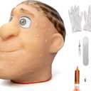 brenzo 2026 New Refillable Pimple Popping Toy Big Head Squeeze Toy with Golden Hair for Stress & Anxiety Relief, Realistic Pus Burst Fidget Toy, Funny Gag Gift for Adults