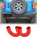 JWWY Rear Bumper Tow Hook Covers Tow Trailer Hitch Receiver Cover Towing Hitch Rubber Sleeve Protector Cover Trim Fit for 2021-2025+ Ford Bronco Exterior Accessories Red 2PCS