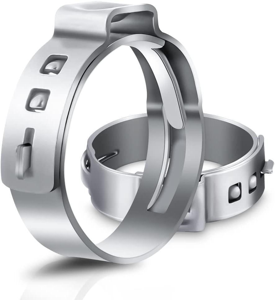 50 PCS 1Inch PEX Cinch Clamps Rings, 304 Stainless Steel PEX Fitting Clamps Pinch Crimp Rings for PEX Tubing Pipe Fitting Connections (Silver-1inch(50PCS)) 2 Pack