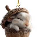 5PCS Forest Animal Acorn Ornaments Cozy Forest Christmas Ornaments, Woodland Creature Hanging Ornament, Pine Cone Animal Decoration, Acrylic Hanging Ornament Home Party Dcor (2D Flat)