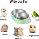 Rabbit Bowls Set, Big Pet Bunny Food Bowls Small Animals Cage Bowl and Stainless Steel Hanging Water Food Feeder Bowls for Big Bunny Food Dish (2 PCS)