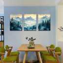 Acocifi Mountain Wall Art for Bathroom Forest Paintings Foggy Picture Nature Framed Wall Art Landscape Scenery Canvas Print Artwork for Living Room Bedroom kitchen Office Home Decor 12"x16"x3