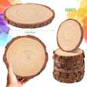 FSWCCK 10 Pack Nature Unfinished Round Wood Slices, 7-7.8 Inches Wooden Circle, Large Wood Slabs for Weddings Centerpieces Decor and DIY Painting Crafts (7"-7.8")