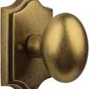 Antique Brass Finish Dummy Door Knob Interior, Vintage Style Zinc Alloy Oval Door Handle, Non-Turning Interior Push/Pull Door Knob (Antique Brass, Dummy)