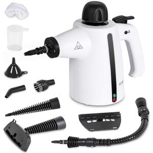 Handheld Steam Cleaner, 9-Piece Accessory Set, White, Steamer for Cleaning, Couch Cleaner, Steam Cleaner Carpet and Upholstery