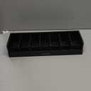 Belt Organizer, 7 Compartments Belt Organizer for Closet and Drawer, Belt Holder Case for Tie and Belt, Bamboo Storage Box for Men and Women (Black, 7)