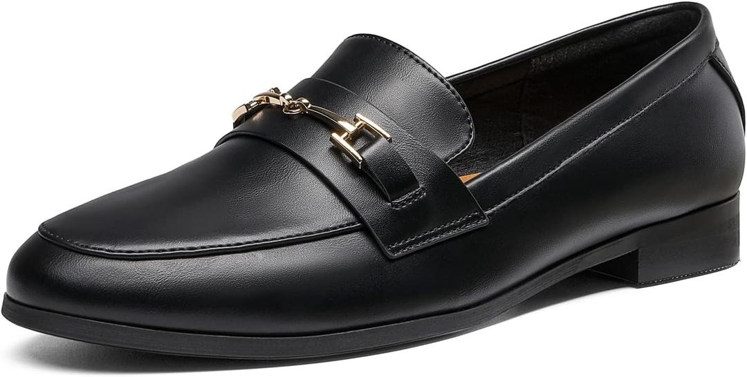 DREAM PAIRS Women's Loafers Penny Loafers Fashion Comfortable Flats Dressy Shoes (8.5, Black-pu)