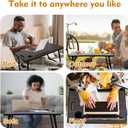 Amaredom Laptop Bed Desk Tray Bed Table, Foldable Portable Lap Desk with Storage Drawer and Cup Holder for Eating Breakfast on Bed/Couch/Sofa-Black
