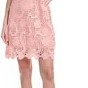 Anne Klein Womens Sleeveless Shift with Ruffle Collar (12, Baby Pink/Mocha)