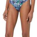 Amazon Essentials Women's High Waist High Leg Bikini Bottom, Deep Blue Paisley, Small