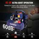 Air Compressor, 1 Gallon Ultra Quiet Portable 60 dB, 13-Second Quick Fill, 1 Gallon Compact, Oil-Free for Tire Inflation/Nail Gun/Pneumatic Tools/Cleaning in Home or Shop Projects, 1.5HP, Violet