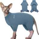 ROZKITCH Sphynx Cat Shirt, Breathable Soft Jumpers for Hairless Cats Only, Coat with Four Legs, Warm Sweater T-Shirt Pajamas Jumpsuit Vest Cornish Rex, Devon Rex, Peterbald Blue, Size L
