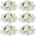 White Flowers Balls for Centerpieces: 6 PCS 15.7" Diam Flower Centerpieces for Tables in Wedding Reception Decorations Arrangement for Party Celebration Planners