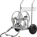 VEVOR Hose Reel Cart, 200/300ft High-Pressure Garden Hose Cart, Hoses Reel Carts with Two Wheels, Handle & Heavy-Duty Mesh Storage Basket, Dual-Purpose Portable Hoses Reels for Garden, Car, Pet