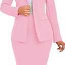Two Piece Business Suit for Women Elegant Blazer Jacket and Skirt Sets Work Formal Office Clothing Sets, 2XL