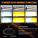 ASLONG 52 Inch 300W LED Light Bar White/Amber Flasing Strobe with Six Modes Spot Flood Offroad Driving Light with Upper Windshield Mounting Brackets Wiring Harness Switch for Wrangler JK 2007-2018