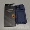 SSLOTSCASE for iPhone 17 Pro Max Case with Stand & Credit Card Holder & Sliding Camera Cover & Camera Stand & Wallet, Rugged Silicone Edge Protective Case Cover for iPhone 17 Pro Max 6.9'' 2025, Blue