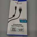 6 Foot Braided Nylon Micro Black Chrome USB Charge/Sync Cable