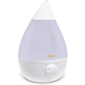 Crane Ultrasonic Cool Mist Humidifier for Bedroom, Baby Nursery, Kids Room, Plants, or Office, Large 1 Gallon Tank, Filter Optional, White