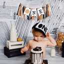 Cookie One High Chair Banner - First Birthday Party Decorations , Milk and Cookies Highchair Banner , Cookie Themed Cake Smash Party Decor , 1st Birthday Ribbon Banner