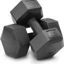 RBX Vinyl Coated Hand Weight Dumbbell Set - Hex Shaped, Roll Free for Body Building/Sculpting/Strength Training Exercise, (Set of 2)