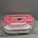 MoreFeel Collapsible Baby Bathtub for Newborn with Thermometer & 1 Hooded Towel & 1 Soft Floating Cushion,Portable Travel Bathtub with Drain Hole, Durable Foldable Baby Tubs for Infants to Toddler (Pink)