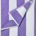 LULUHOME Large Oversized Beach Towel - Big Cotton 36 x 70 Inch Striped Pool Towel, Large Cabana Soft Swimming Towel for Adult Men Women, Purple