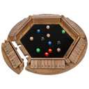 Shut The Box Game for 1-6 Players, Plusvivo Large Round Wooden Board Dice Game with 14 Dice for Adults, 6 Way Clever Math Game for Home Classroom or Pub