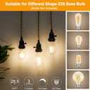 Pendant Light Cord Kit with Dimmer Switch, 28.5ft Dimmable Plug in Hanging Light with Triple E26 Base Light Socket, Vintage Twisted Hemp Rope Farmhouse Hanging Light Fixture for Bedroom Living Room