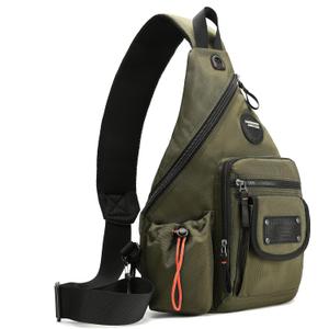 Large Sling Backpack, Sling Chest Bag Shoulder Crossbody Daypacks Fits 14.1-Inch Laptop for Travel Outdoor Men Women (2555 Army Green)