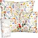 2 Pack Mulberry Silk Pillowcase for Hair and Skin - Standard Size 20 x 26 Inches with Hidden Zipper Beige Flower 19 Momme Soft Sleeping Silk Pillow Case for Women, Moms