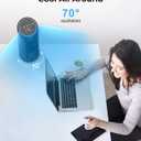 Abolee Tower Fan, 23ft/s Desk Fan with Remote, 70° Oscillating, Standing Table Fan with 4 Speeds, 4 Modes, 12Timer, 2026 New 13'' Bladeless Fan for Bedroom Office, Home
