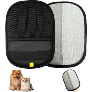 Upgraded Pet Hair Removal Gloves for Cats & Dogs, Five-Finger Electrostatic Reusable Magic Brush for Effortless Pet Hair Remover Tool on Carpet, Clothing, Laundry, Couch, Car Seat (Black)