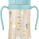 GROSMIMI Flip Top Spill Proof Sippy Cup, PPSU, BPA Free, 10 oz, Stage 2 Straw for Toddlers (Air balloon)