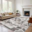 8X10 Area Rugs for Living Room Bedroom,Modern Abstract Large Carpet Washable Rugs 8x10 for Dining Room Office,Non Slip Gray Print Faux Wool Thin 8 by 10 Indoor Nursery Kids Home Pet & Child Friendly (Grey/Multi)